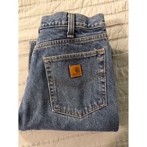 Carhartt Relaxed Fit Straight Leg Denim Jeans Medium Wash Mens 32x36 Altered